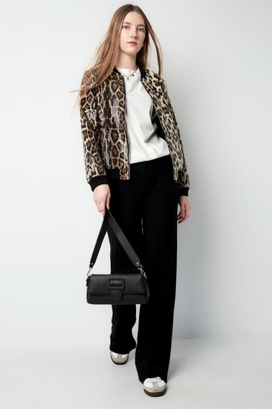 Glitter panter jasje - bruin h5 Afbeelding5